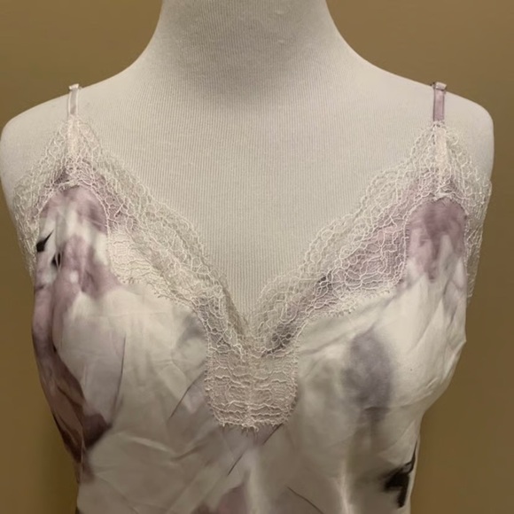 VICTORIA’S SECRETS | Limited Edition Purple Floral Lace Trim Cami Satin Top - Picture 1 of 11